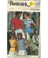 1970s Vintage Pattern - Misses T-shirts Butterick 4762 - 70s T-Shirt Unc... - $9.00