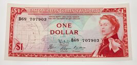 1965 East Caribbean Currency Authority Note Pick #13e Uncirculated - $105.19