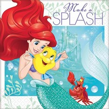 Little Mermaid Ariel Dream Big Dessert Napkins Birthday Party Supplies 16 Ct New - £3.96 GBP