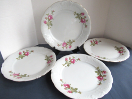 Wawel Poland  Rose Garden set of 4 desert bread dishes gold trim 6-3/4&quot;W - $22.49