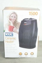 NEW Kul KU39301 1500 Watt Compact Ceramic Heater Black Indoor Electric Heat - £14.99 GBP