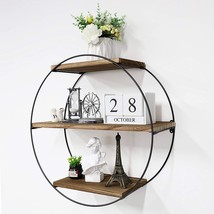 Rustic Wood Geometric Style Decor Shelf For Bathroom Bedroom Living, Natural). - £45.54 GBP