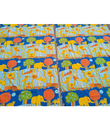 Fabulous RARE Waverly 78&quot; Safari 2pc MoD 1960&#39;s Colorful Animal Lined Cu... - $225.00