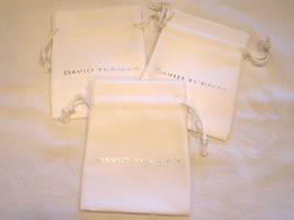 Yurman 3 medium White Pouches  with Silver lettering NEW  - $29.00