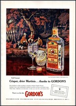 1950s Gordon&#39;s Distilled London Dry Gin PRINT AD Crisper, Drier Martinis... - $10.65 CAD