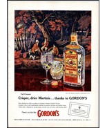 1950s Gordon&#39;s Distilled London Dry Gin PRINT AD Crisper, Drier Martinis... - $10.65 CAD