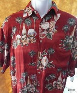 Campia Hawaiian Shirt Men&#39;s 100% Rayon Medium Palm Trees and Drinks - £11.59 GBP