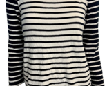 Loft Blue and White Striped 3/4 Sleeve Round Neck T Shirt Size M - £14.42 GBP