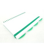 Wire Bound Notebook w/4 Dividers, White w/Green Accent, Elastic Closure,... - $6.81