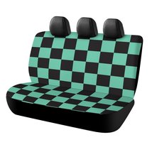 Checkered Black Green Anime Car Rear Seat Cover - £25.20 GBP