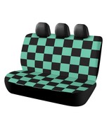 Checkered Black Green Anime Car Rear Seat Cover - $43.46 CAD