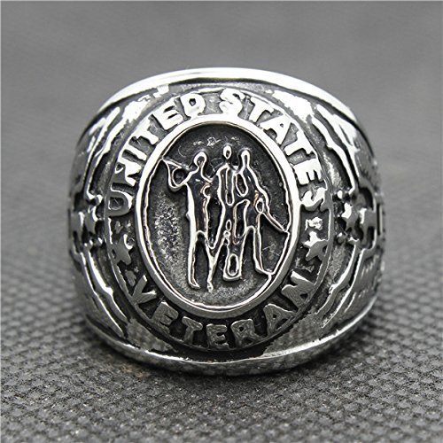 316L Stainless Steel Silver Cool USA Army Siver New Ring (9) - $3.95