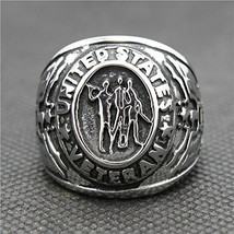 316L Stainless Steel Silver Cool USA Army Siver New Ring (9) - $5.44 CAD