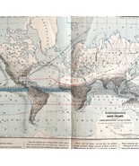Map Of The World 1884 Hyetographic Rain Charts Victorian Lithograph DWP3D - €52,95 EUR