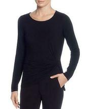 T Tahari Womens Twist Long Sleeves Blouse-Size Small/Black - £20.83 GBP