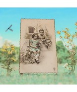 Real Photo Postcard 1930s Children Belgium &quot;Flowers For My Lady&quot; Stamp P... - $145.34 MXN