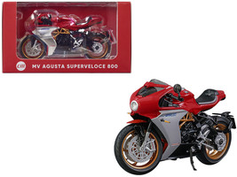 MV Agusta Superveloce 800 Motorcycle Red Silver 1/18 Diecast Model CM Mo... - £40.91 GBP