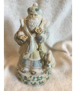 VINTAGE Victorian Santa Wind Up Music Box figurine with Roses and Swan - £15.39 GBP