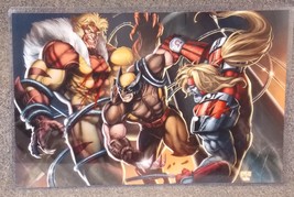 Marvel X-Men Wolverine Sabretooth Glossy Print 11 x 17 In Hard Plastic Sleeve - £19.65 GBP