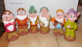 Disney SNOW WHITE &amp; The Seven Dwarfs Rubber Plastic Figure lot - £22.77 GBP