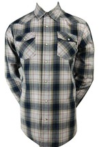 Mens Wrangler Jeans Co. Red Long Sleeve Multi Plaid Western Shirt Pearl Snaps M - £17.44 GBP