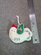 Large beautifully handcrafted felt embroidered dove of peace Christmas ornament - £5.63 GBP