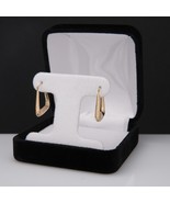 JCM Jacmel Mauritius 14K Yellow Gold Textured Squared Hoop Earrings - $212.25 CAD