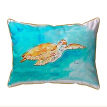 Betsy Drake Brown Sea Turtle Small Indoor Outdoor Pillow 11x14 - £38.91 GBP