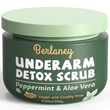 Body Scrub and Armpit Detox Scrub 8.8 Oz With Peppermint, Aloe Vera, Walnut - £20.53 GBP