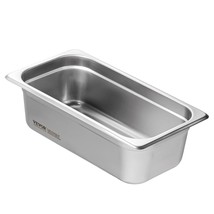 VEVOR 6 Pack Hotel Pans, 1/3 Size Anti-Jam Steam Pan, 0.8mm Thick Stainless Stee - £54.44 GBP