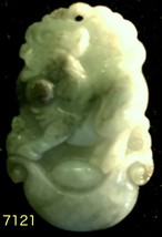 Natural Untreated Jade Tablet/Pendant (7121) - £13.58 GBP