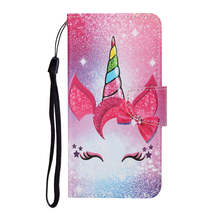 Anymob iPhone Case Pink Unicorn Flip Leather Flower Painted Printed Wallet Phone - £23.09 GBP