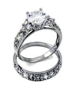 Austrian Zircon Wedding Promise Engagement Ring 14k White Gold over 925 SS - $950.15 MXN