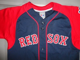 Boston Red Sox #18 Daisuke Matsuzaka Sewn MLB Majestic Jersey Youth L Excellent - £19.07 GBP