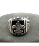 Vintage Boy Scout Eagle Ring Sterling Silver Size 9 Black Center Stone 9... - $1,128.81 MXN