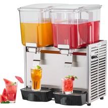 VEVOR Commercial Beverage Dispenser, 13.6 Qt 12L 2 Tanks Ice Tea Drink Machine,  - £523.55 GBP