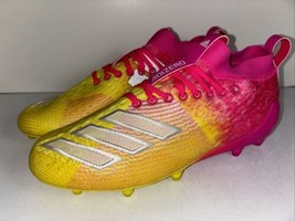 Adidas Men&#39;s 7.5 Adizero 8.0 SK Shock Pink Yellow Football Cleats Shoes ... - $148.49