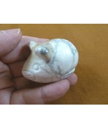 Y-MOU-703 plump little white Howlite Roly Poly house Mouse Mice gemstone... - £13.78 GBP