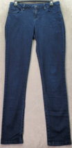 LC Lauren Conrad Jeans Women Sz 6 Dark Blue Denim Cotton Flat Front Stra... - $20.26