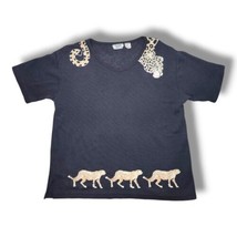 Vintage Kenneth Too Leopard Cheetah Pullover Short Sleeve Top Plus Size 2X  - £23.14 GBP