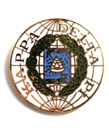 Kappa Delta Pi Lapel Pin Honor Society for Educators Gold Tone Shield Em... - $17.75 CAD