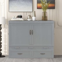 Gray Full Size Murphy Bed: USB Ports, Large Drawers &amp; Metal Handles - $15,851.32 MXN