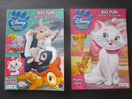 Lot of 2 Disney Animal Friends Big Fun Books to Color Pretty Pets &amp; Bunch Pals - £10.27 GBP