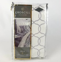 Croscill ISLA Euro Pillow Sham White/ Grey 26"x 26" Square European New - $27.62