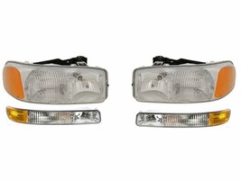 RIGHT &amp; LEFT Headlight &amp; Signal Light Set For 2001-2006 GMC Sierra 1500 HD - £77.09 GBP