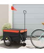 vidaXL Bike Trailer Black and Orange 99.2 lb Iron - $6,296.19 MXN