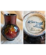 1940 W Moorcroft Feuille Baie Flambe Vernis Vase Hm Reine Impressionné 4... - $571.69