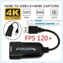 Hdmi To Usb 3.0 Video Capture Card 1080P Hd Recorder Game &amp; Video Live S... - $28.99