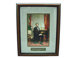 Abraham Lincoln Framed &quot;In God We Trust&quot; Print By Artist Hong Min Zou 12x15&quot;  - £29.31 GBP