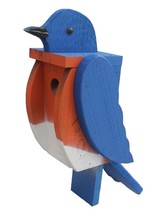 Bluebird Birdhouse - Solid Wood Large Blue Bird House Amish Handmade In Usa - £64.12 GBP